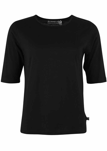 Klassisk sort t-shirt i blødt materiale fra Danefæ